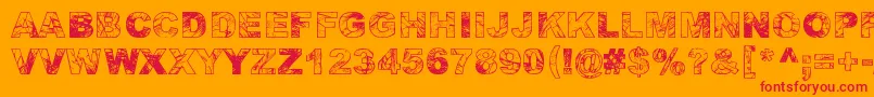 AdieresisOdieresisAring Font – Red Fonts on Orange Background