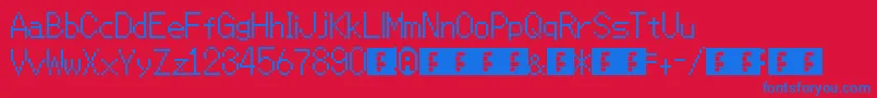 Mmbnthin Font – Blue Fonts on Red Background