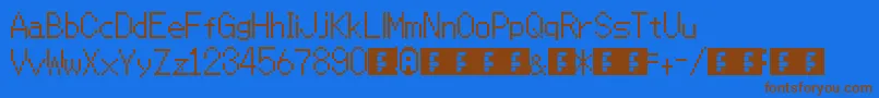 Mmbnthin Font – Brown Fonts on Blue Background