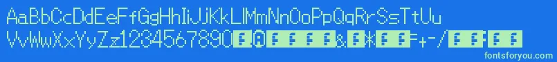 Mmbnthin Font – Green Fonts on Blue Background