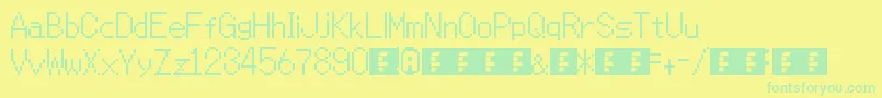 Mmbnthin Font – Green Fonts on Yellow Background