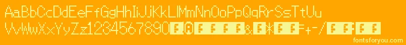 Mmbnthin Font – Yellow Fonts on Orange Background