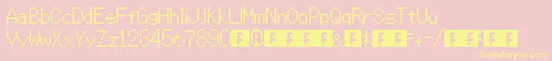 Mmbnthin-Schriftart – Gelbe Schriften auf rosa Hintergrund