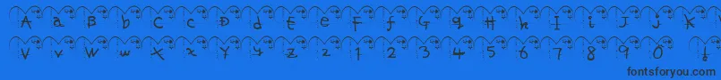 Ha ffy Font – Black Fonts on Blue Background