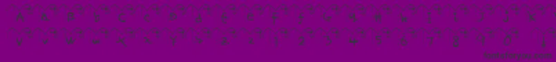 Ha ffy-Schriftart – Schwarze Schriften auf violettem Hintergrund
