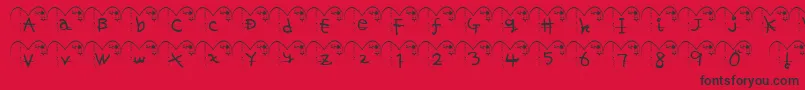 Ha ffy-Schriftart – Schwarze Schriften auf rotem Hintergrund
