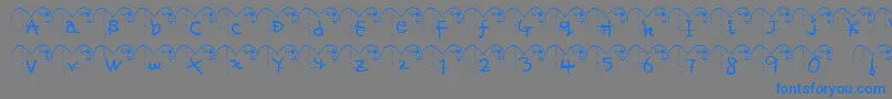 Ha ffy Font – Blue Fonts on Gray Background