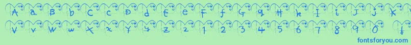More about Ha ffy Font Ha ffy Font – Blue Fonts on Green Background