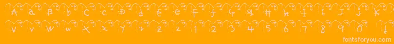 Lisätietoja Ha ffy-fontista Ha ffy-fontti – vaaleanpunaiset fontit oranssilla taustalla