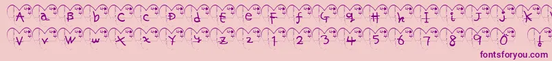 Ha ffy-fontti – violetit fontit vaaleanpunaisella taustalla
