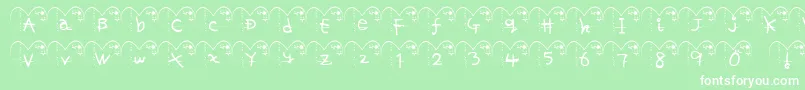 Ha ffy Font – White Fonts on Green Background
