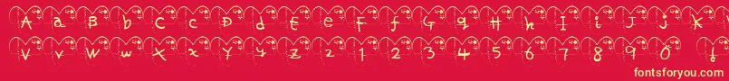 Ha ffy Font – Yellow Fonts on Red Background