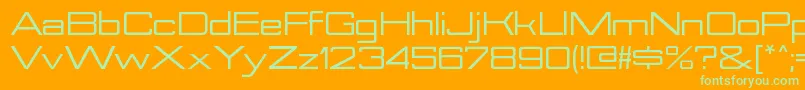 Fonte NesobriteexBold – fontes verdes em um fundo laranja