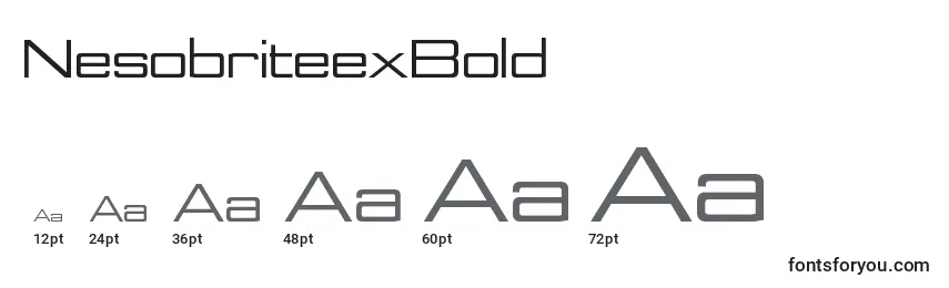 Размеры шрифта NesobriteexBold