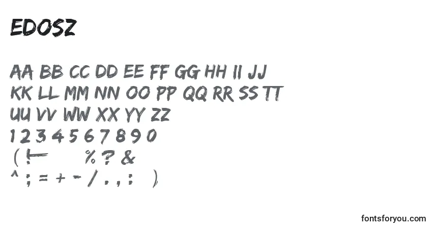 Fuente Edosz - alfabeto, números, caracteres especiales