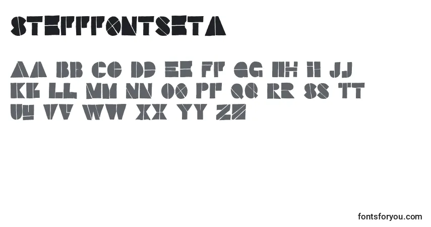 A fonte Stefffontseta – alfabeto, números, caracteres especiais