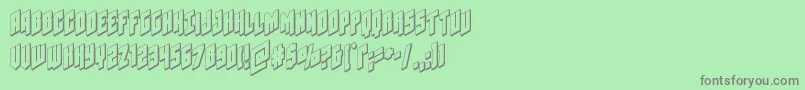 More about Galaxyforce3D Font Galaxyforce3D Font – Gray Fonts on Green Background