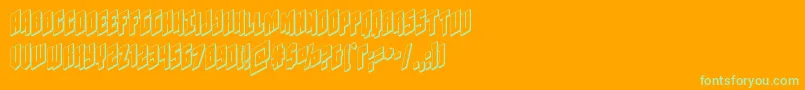 Galaxyforce3D Font – Green Fonts on Orange Background