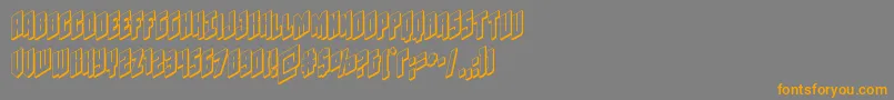 Galaxyforce3D-Schriftart – Orangefarbene Schriften auf grauem Hintergrund