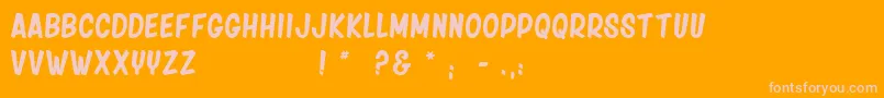 FridayNight Font – Pink Fonts on Orange Background