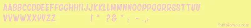 FridayNight Font – Pink Fonts on Yellow Background