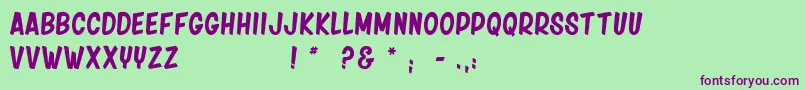 FridayNight Font – Purple Fonts on Green Background