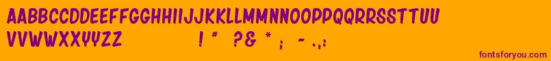 FridayNight Font – Purple Fonts on Orange Background