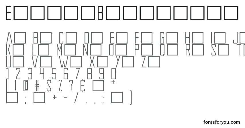 Шрифт ExtrosBackstage – алфавит, цифры, специальные символы