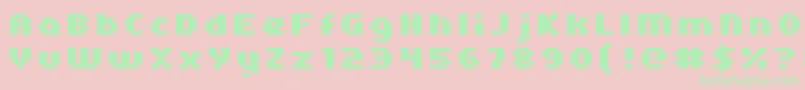 Kroeger0566 Font – Green Fonts on Pink Background