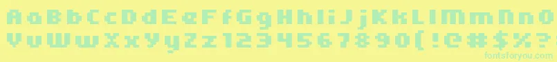 Kroeger0566 Font – Green Fonts on Yellow Background