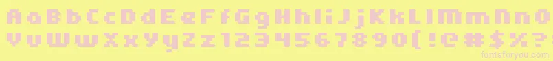 Kroeger0566-fontti – vaaleanpunaiset fontit keltaisella taustalla
