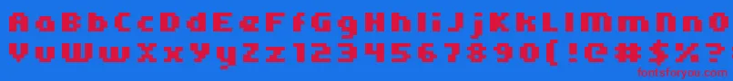 Kroeger0566-fontti – punaiset fontit sinisellä taustalla