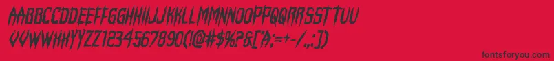 フォントHorroroidboldital – 赤い背景に黒い文字