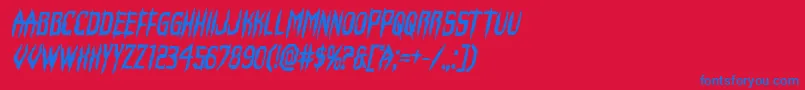 Horroroidboldital Font – Blue Fonts on Red Background