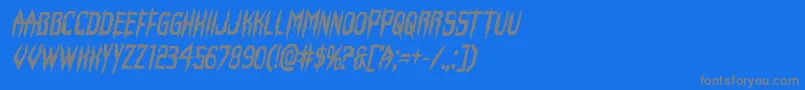 フォントHorroroidboldital – 青い背景に灰色の文字