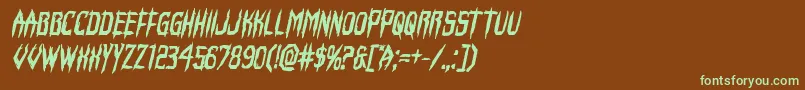 Horroroidboldital-fontti – vihreät fontit ruskealla taustalla