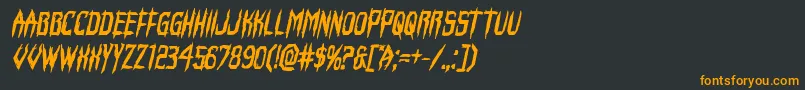 フォントHorroroidboldital – 黒い背景にオレンジの文字