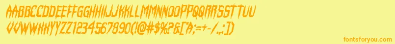Horroroidboldital Font – Orange Fonts on Yellow Background