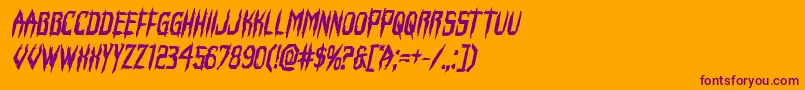 Horroroidboldital Font – Purple Fonts on Orange Background