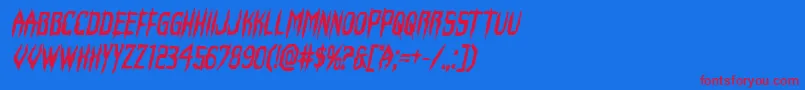 Horroroidboldital Font – Red Fonts on Blue Background