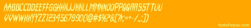 Horroroidboldital Font – Yellow Fonts on Orange Background