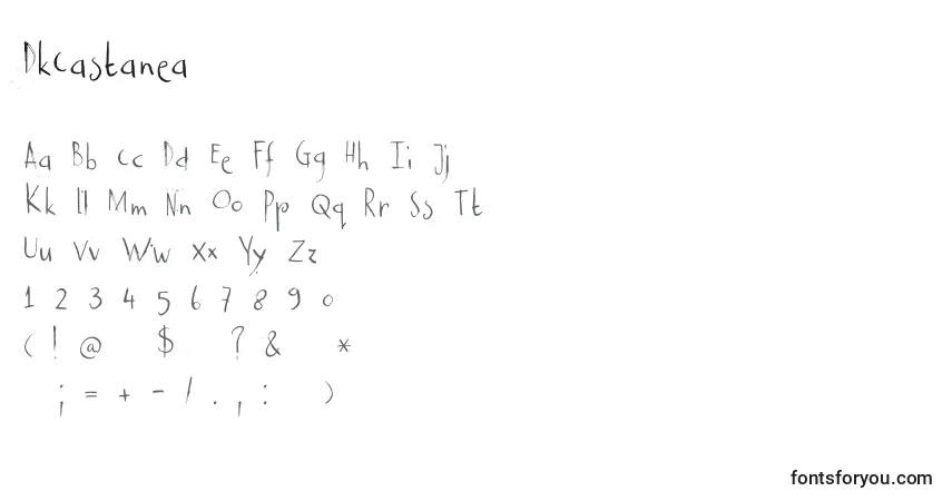 Schriftart DkCastanea – Alphabet, Zahlen, spezielle Symbole