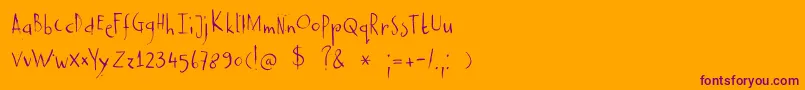 DkCastanea Font – Purple Fonts on Orange Background