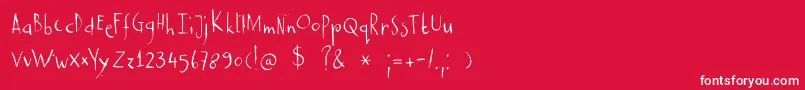 DkCastanea-Schriftart – Weiße Schriften auf rotem Hintergrund
