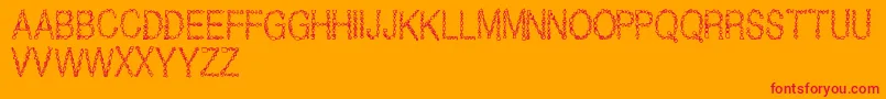 JewelsRegular-Schriftart – Rote Schriften auf orangefarbenem Hintergrund