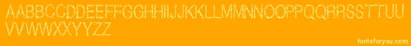 JewelsRegular-Schriftart – Gelbe Schriften auf orangefarbenem Hintergrund