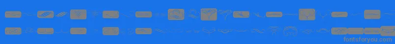 フォントPrtvignette – 青い背景に灰色の文字