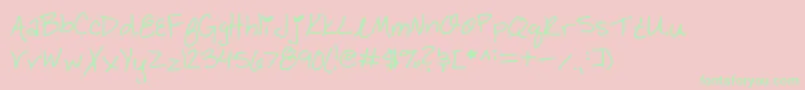 Bbycakes Font – Green Fonts on Pink Background