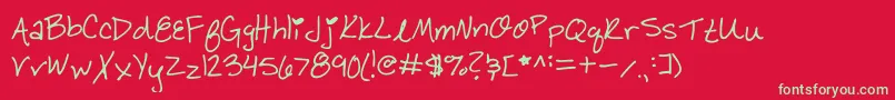 Bbycakes Font – Green Fonts on Red Background