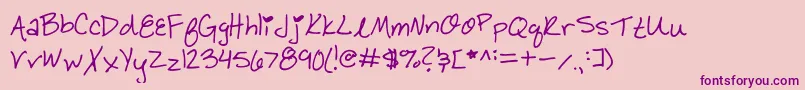Bbycakes Font – Purple Fonts on Pink Background